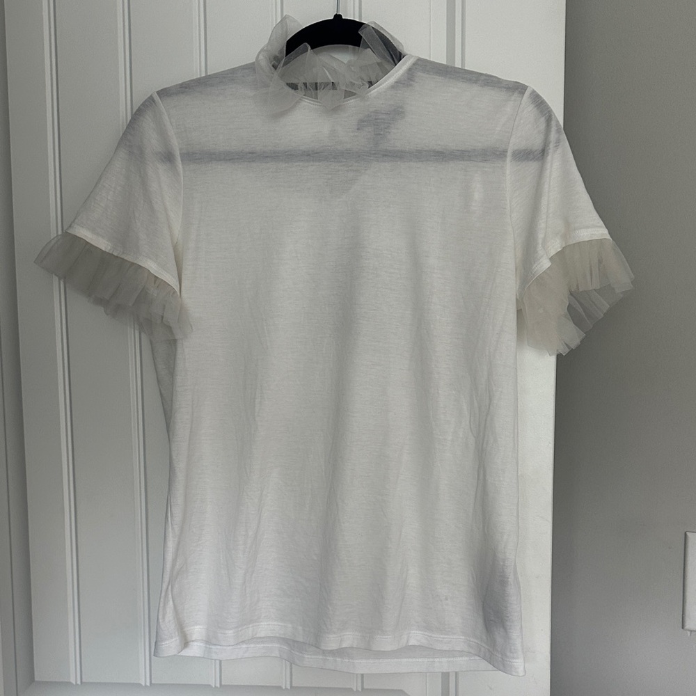 Burberry Elegant White Shirt with Ruffle Details